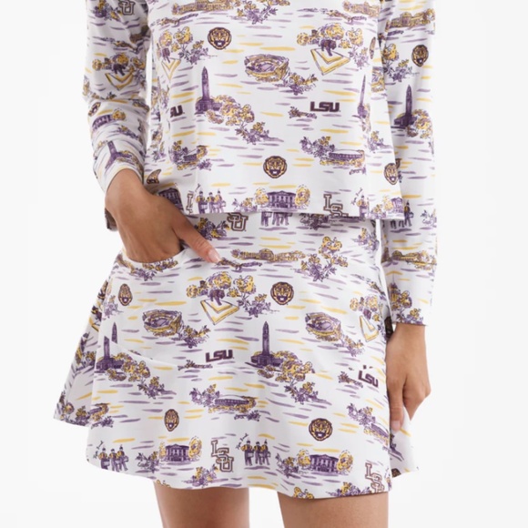 NWT The Molly Skort skirt tennis or pickleball - LSU Toile. CONT S - Picture 13 of 13